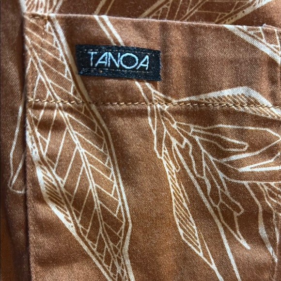 Tanoa Boys' Brown Leaf Print aloha Shirt 6 - Picture 3 of 5